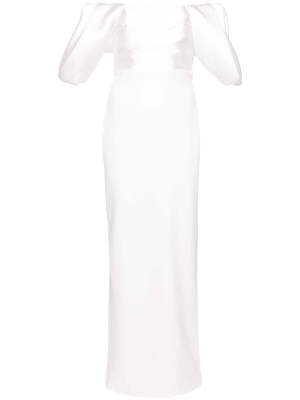OS40006CREAM SIAN 맥시 드레스